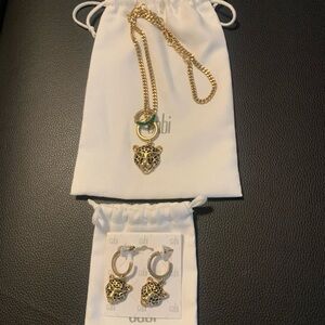 CAbi Gold and Black Panther Necklace Set